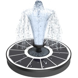 Yzert - Fuente solar de vidrio de alta eficiencia mejorada 2024, fuentes solares de baño de pájaros con flor sin batería, fuente de bomba de agua solar para baño, jardín, estanques pequeños,