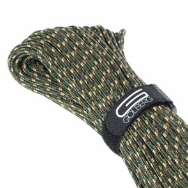 Golberg - Cuerda de poliéster de alta calidad, hecha en Estados Unidos, cuerda elástica mínima, (100 pies x 4 mm, camuflaje Woodland)