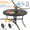 Sophia & William 42" Round Patio Table, Black Metal Outdoor