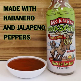 ASS KICKIN' Wasabi Horseradish Hot Sauce with Habanero – 12 Pack - Perfect Gourmet Gift for the Hot Sauce Fan - Try if you dare
