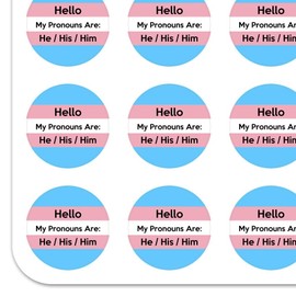 My Pronouns Are He His Him Gender Identity 1" Planner Calendar Scrapbooking Crafting Opaque Stickers