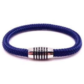Bracelet "Midnight Blue" made of colour-intensive paracord sailing rope with black enamelled stainless steel magnetic clasp., Nylon
