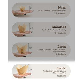 Bake Choice 100pcs Natural Jumbo Tulip Cupcake Liners for Baking, Unbleached Cupcake Liner, Greaseproof Parchment Paper Muffin Liners, Tulip Muffin Liners for Party, Christmas, Valentines