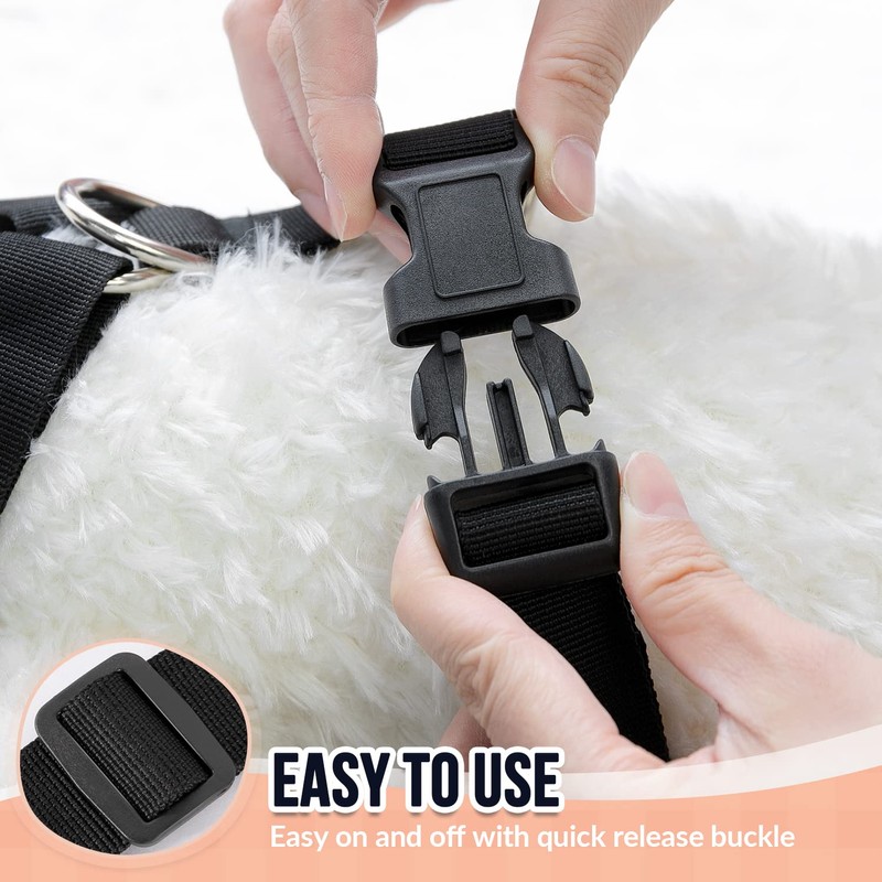 SlowTon Dog Car Vest Harness Multifunction Adjustable Double-Ring Breathable Mesh