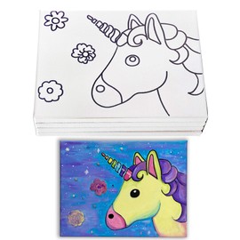 Indigo Art Studio Pre Drawn Canvas Painting for Adults Kids Couples | 4-40 PACK Discounted Bundle Art Activity | Unicorn Magic #1 | DIY Birthday Gift & Paint Party Favo (8x10 Inches)