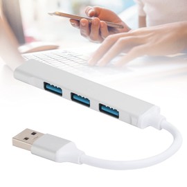 QANYEGN 4 Port USB3.0 Hub, Aluminum Alloy USB Splitter, USB Expander, Ultra-High Speed Splitter Converter with Accessories