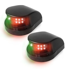 LED Boat Navigation Light Red and Green LED Marine Navigation Light Boat Bow Light for Pontoon and Small Boat (Black Shell Shape)