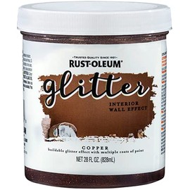 Rust-Oleum 360222-2PK Glitter Interior Wall Paint, Quart (2 Pack), Copper