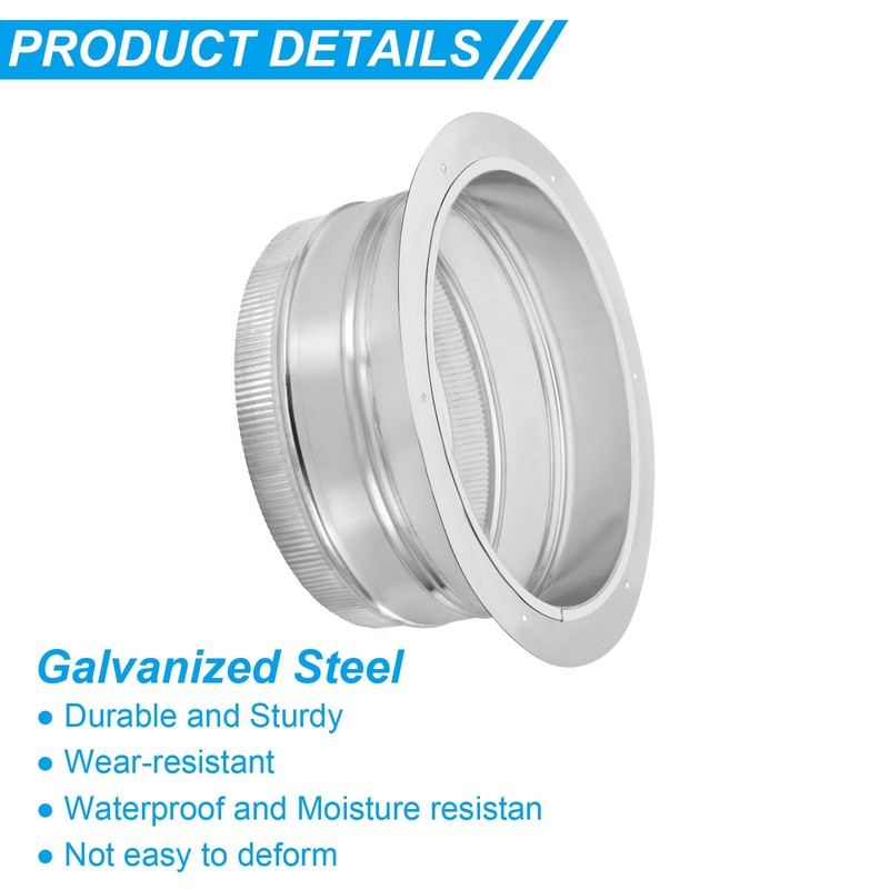 PATIKIL 12" Round Duct Collar, Galvanized Duct Connector Flange Pipe