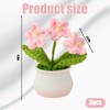 3pcs 4.3inch Crochet Flower Pot, Crocheted Flowers,Knitted Flower Bouquet,Crochet Desk