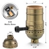 3 Way Lamp Socket Replacement, E26 Threaded Base, Turn Knob