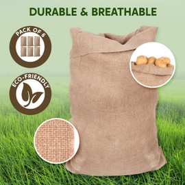 JOYIN 6 Pack Large Burlap Potato Sack Race Bags, 39" x 25" Potato Sacks Racing Bags for Kids & Adults,Outdoor Play, Family Reunion, Outdoor Picnic Party, Outside Yard Lawn Easter Carnival Games