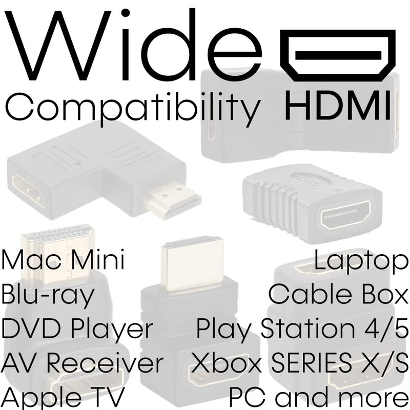 HDMI to HDMI Coupler Female - 90 Degree Gold Plated