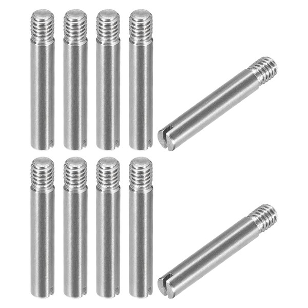 uxcell 10Pcs M4 x 25mm Slotted Cylindrical Pin 304 Stainless