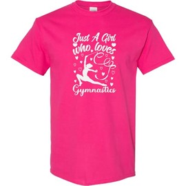 inktastic Just a Girl Who Loves Gymnastics Adult T-Shirt Small Cyber Pink 46dac