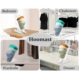 Hoomast Hat Stand for Baseball Caps 2PCS Acrylic Hat Organizer Hat Holder for 14 Baseball Caps 2024 New Hat Storage Hat Racks for Bedroom, Closet, Dresser and Wall (2pcs Clear)