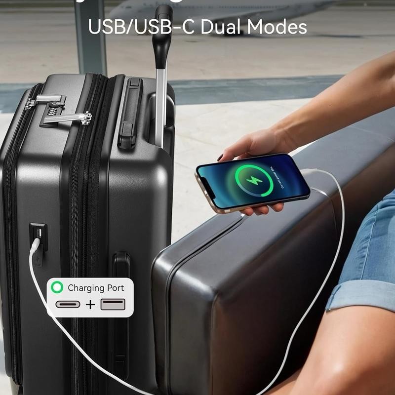 Luggex Carry on Expandable Luggage with charging ports and laptop
