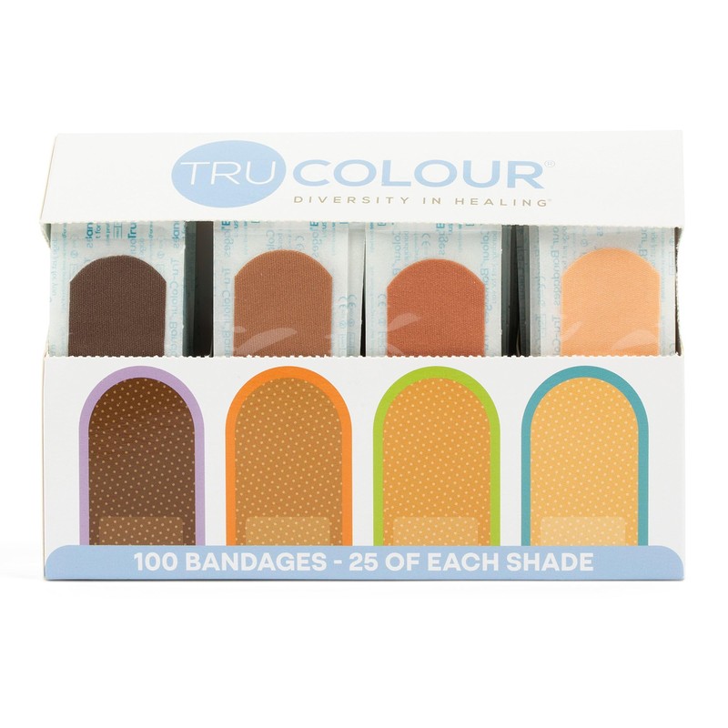 Tru-Colour Skin Tone Shade Fabric Bandages (100 Count) – Flexible,