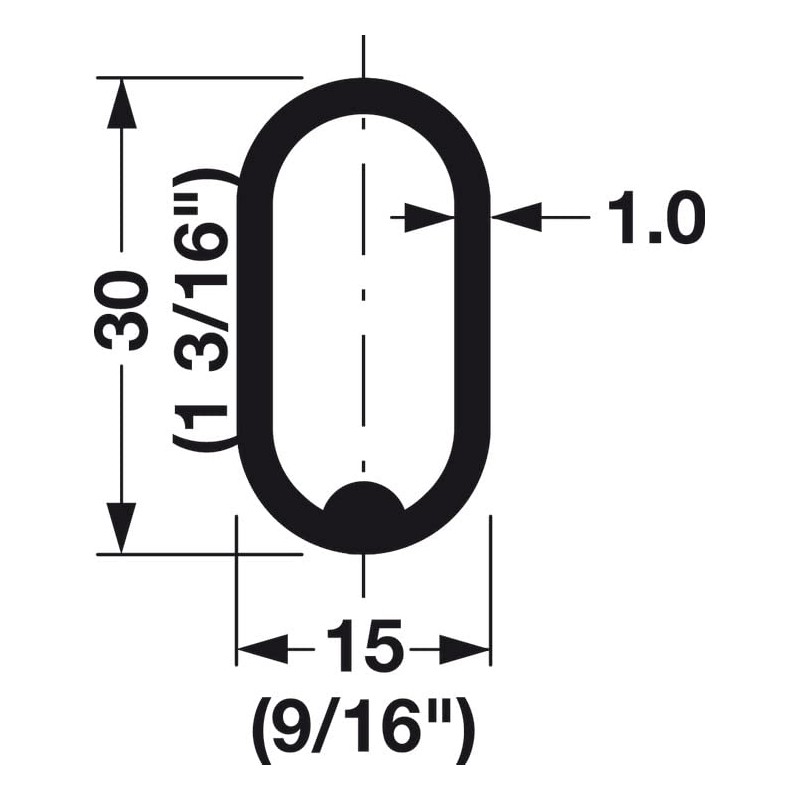 Top Shelf Hardware Chrome Oval Closet Rod with End Supports