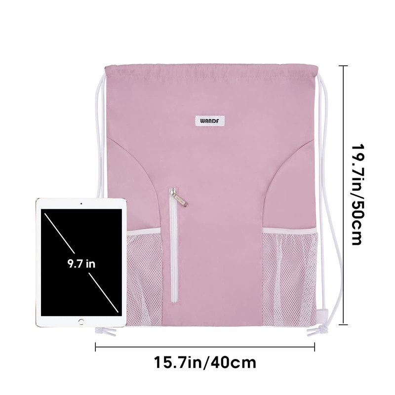 Drawstring Backpack Sports Gym Sackpack with Mesh Pockets Water Resistant