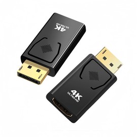 4K to HDMI Adapter,Male to HDMI Adapter for Computer, Gold Plated Male to HDMI DP Connector for HP Laptop, PC, HDTV, Projector and Desktop (Two Pcs)