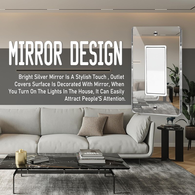 10PC Mirror Light Switch Plates Single Rocker 4.72" X 2.91"