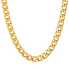 18K Gold Plated Cuban Curb Link Chain Necklace 20 inch 9MM Mens & Womens Birthday Gift