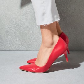 Naturalizer Womens Everly Pump Crantini Red Leather 8 M