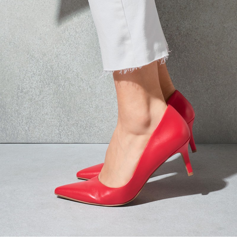 Naturalizer Womens Everly Pump Crantini Red Leather 8 M