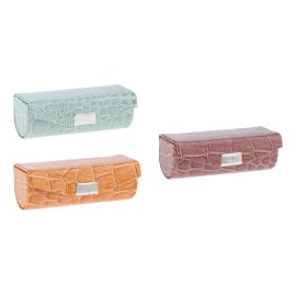 Estuche De Lápiz Labial Verde Grisáceo Y Marrón Y Naranja