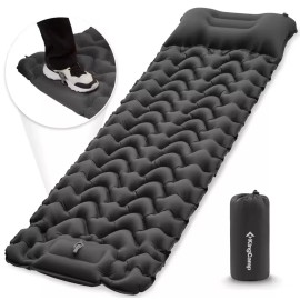 KING CAMP Outdoor Camping Sleeping Pad Inflatable Ultralight Mattress with Pillows - Dark Blue