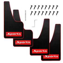 4PCS Car Mud Flaps Rubber Mudguard Soft No Collision Front and Rear Fender Splash Guards Mud Flaps, Universal for Cars SUV, Long