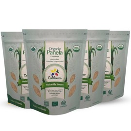 Colibreeco, Organic Panela Sugar, 1 Pound (Pack of 4): Powdered Cane Sugar, Unrefined, Unprocessed Cane Sugar, Naturally Sweet and Chemical-Free.
