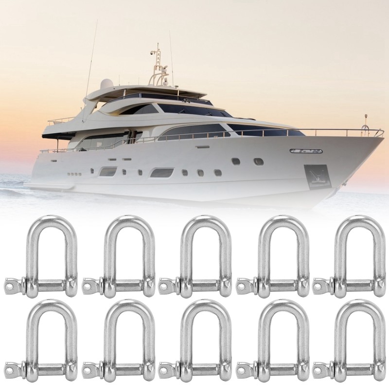 10pcs M4 Screw Pin Anchor Shackle 304 Stainless Steel Heavy