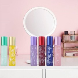 10 Pcs Red Glass Essential Oil Roller Bottles,10ml Empty Refillable Roll on Bottles,Glass Travel Roller Bottles with Stainless Steel Roller Balls for Essential Oil,Perfume,Aromatherapy,Lip Balms