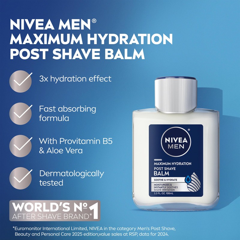 NIVEA MEN Maximum Hydration Post Shave Balm, With Provitamin B5