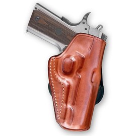 Premium Leather OWB Paddle Holster Open Top Fits, Springfieldd 1911 DS Prodigy 9mm 4.25" Barrel, Right Hand Draw, Brown Color #1660#