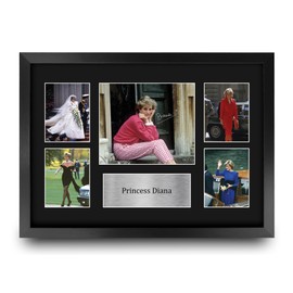 HWC Trading Princess Diana Gifts Printed Signed Autograph Picture for Followers & Fans - A3 Framed
