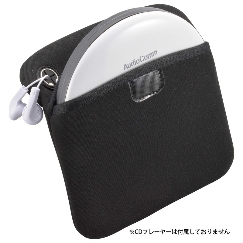 Ohm Electric Portable CD Player Pouch, Black, AV-P1016ZYD-K (Approx.) Width