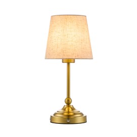 BOHON Cordless Lamp with Dimmer, Built-in 5200mAh Rechargeable Lamp, Patio Table Lamp, LED Bedside Night Lamp, Outdoor Ambient Light for Camping Restaurant Bedroom Dining Room Decor, Antique Brass