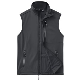 Outdoor Ventures Men's Windproof Softshell Vest Outerwear Lightweight Sleeveless Jacket for Running Golf Hiking Travel