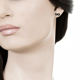 EYS JEWELRY Women's Infinity Symbol Stud Earrings 925 Sterling Silver Glitter Crystals Women's Earrings, Sterling Silver, Crystal