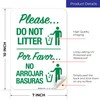 Please Do Not Litter Bilingual Sign, (SI-70428) 10x7 Inches, 4