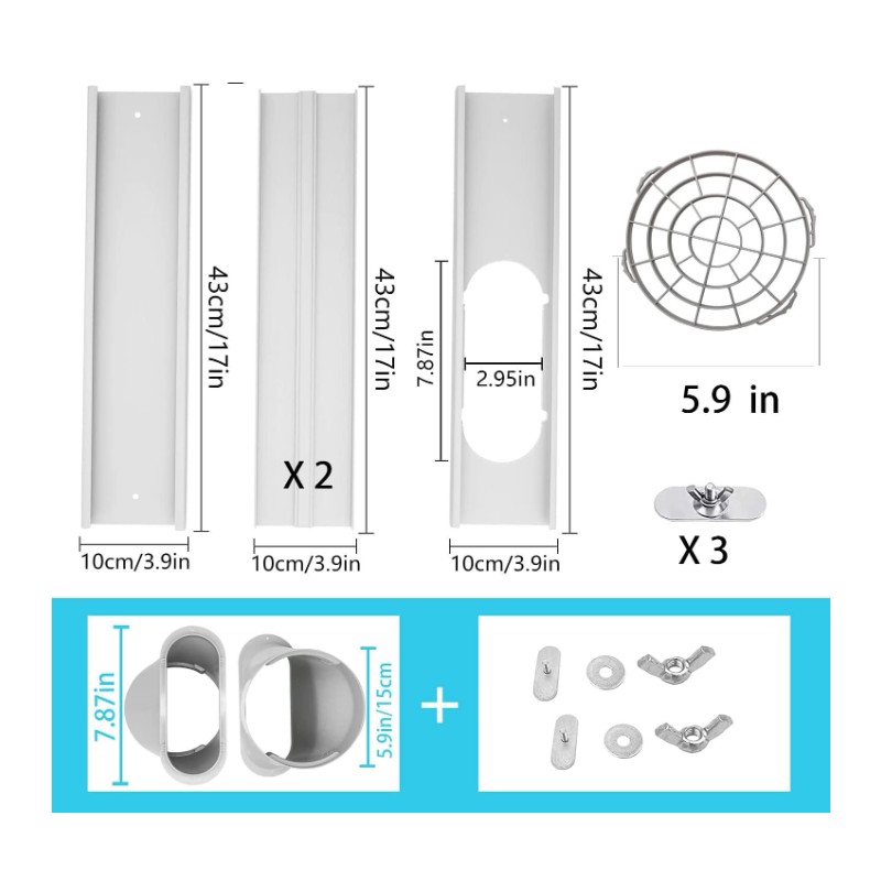 LEZIFU Portable AC Kit – Adjustable Window Cushion & 59"