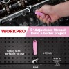 WORKPRO 6-Inch Pink Adjustable Wrench Cr-V Steel Metric & SAE