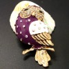 Betsey Johnson Spotted Hoot Wise OWL Purple Rhinestone Betsey Johnson