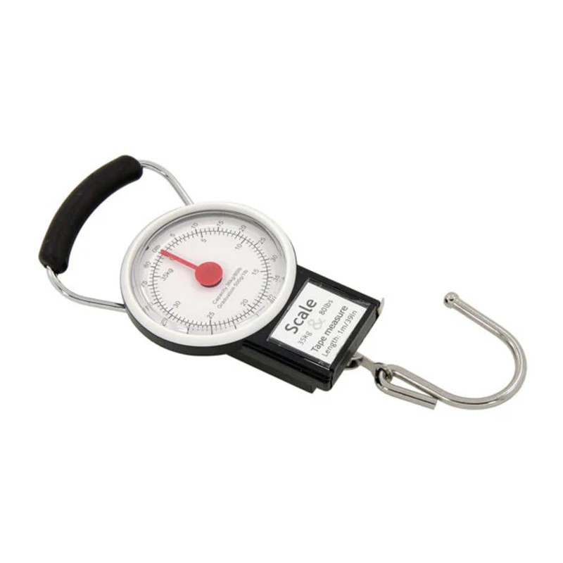 Analog Luggage Scale 35KG with 1m Tape Measure – Portable