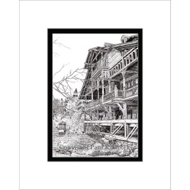 Mohonk Mountain House, Open Edition, Matted Pen and Ink Print