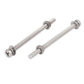 uxcell M3 x 50mm 304 Stainless Steel Phillips Pan Head Screws Nuts w Washers 25 Sets