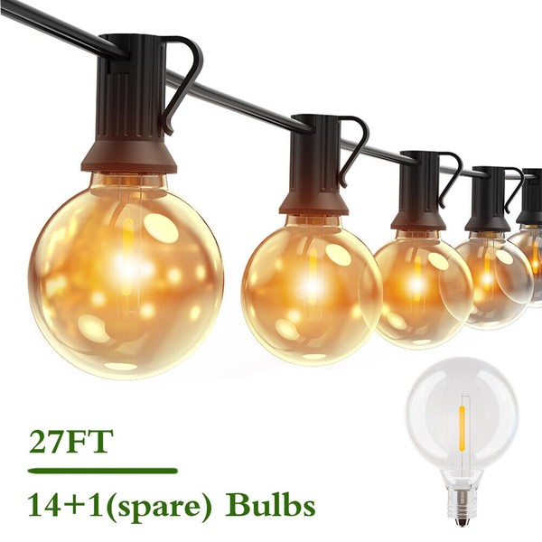 Unbranded 27FT Outdoor String Lights 27 Feet G40 Globe Patio